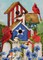 July 4th Patriotic Cardinal Red Birds Garden Flag, American USA Yard Home Decorative Flower Outside Decoration, America Memorial Day Spring Summer Burlap Outdoor Small Decor Double Sided 12x18